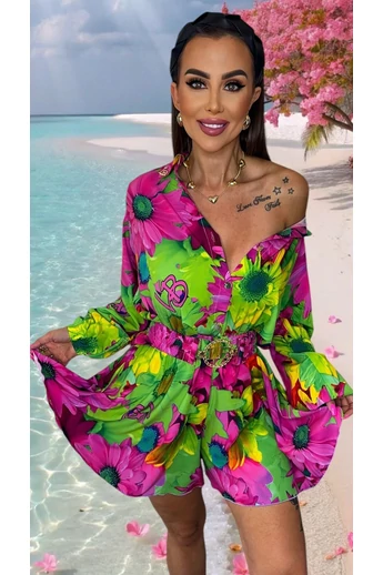 lola-bianka-viragos-bluz-es-short-szett-lila-zold