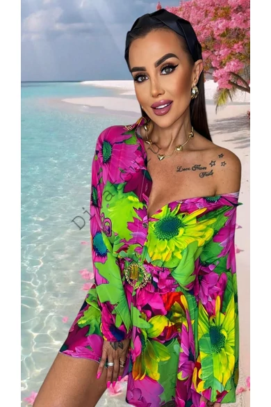lola-bianka-viragos-bluz-es-short-szett-lila-zold
