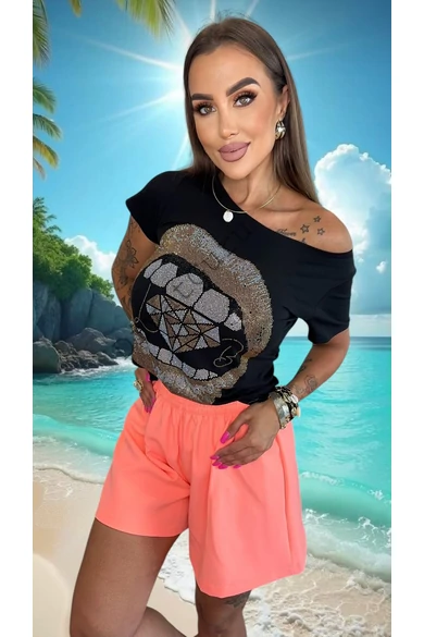 lola-bianka-polo-es-short-szett-fekete-korall