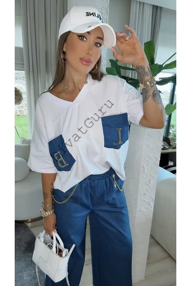 lola-bianka-polo-es-nadrag-szett-feher-farmerkek